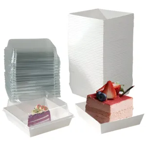 10 / 20 Piece Clear Lid Cake Boxes Disposable Dessert Packaging