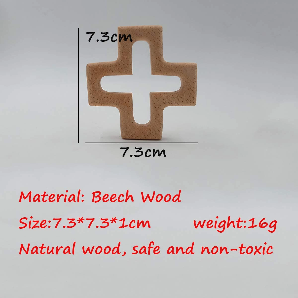 10pcs Organic Wood Cross Pure Natural Animal Shape Beech Wooden Handmade Grasping Pattern DIY Pacifier Chain Pendant