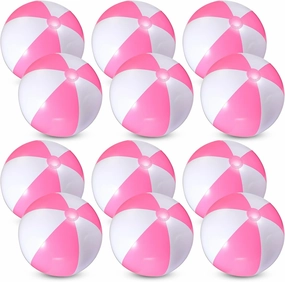 12 Pcs 16'' Beach Ball PVC Inflatable Ball Bulk Blow up Pool Balls for Swimming Pool Summer Hawaiian Tropical Theme Party Favors Decorations Favors Supplies