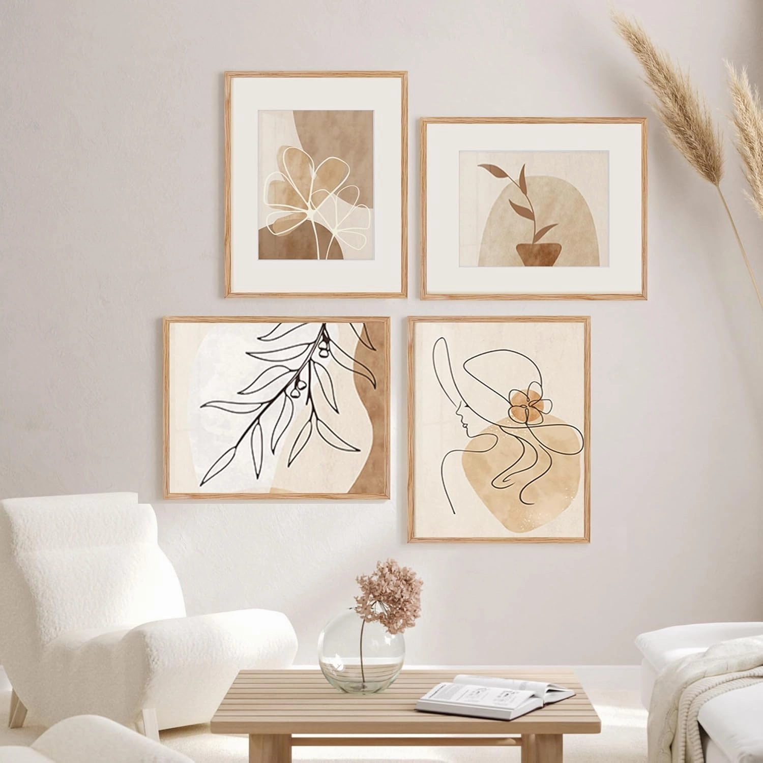 16x20 Picture Frame, 16 x 20 Solid Oak Wood Frame, Tempered Glass, 16x20 Picture Frame with Mat for 11x14, 16 by 20 Frame for Wall, 16x20 Wood Frames, 16x20 Matted Poster Frame, Natural Oak Color