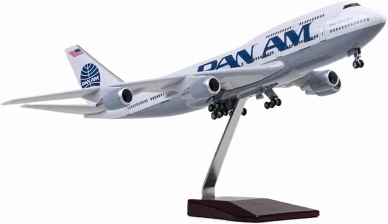 1 150 Scale for B747 PAN AM Airline Model Airplane Resin Diecast Miniature Plane with Wheel Landing Gear Collection(No lamp)