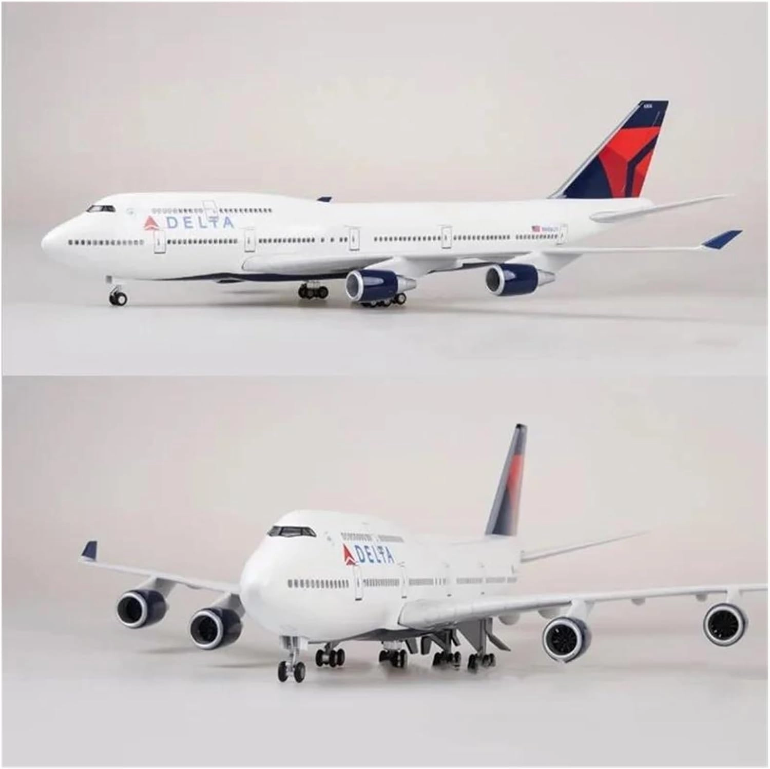 1 150 Scale for Boeing 747 Delta Lines Model Die-Casting Machine Souvenir Decoration Collected Desktop Display Aircraft Miniatures Toy's Set(No Light)
