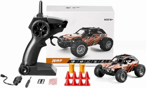 1/32 Scale RC Drift Off Road Truck, 2.4G Mini Electric Racing Drift Car Remote Control High-Speed Crawler All-Terrain Vehicle for Adults - RTR Version/Orange