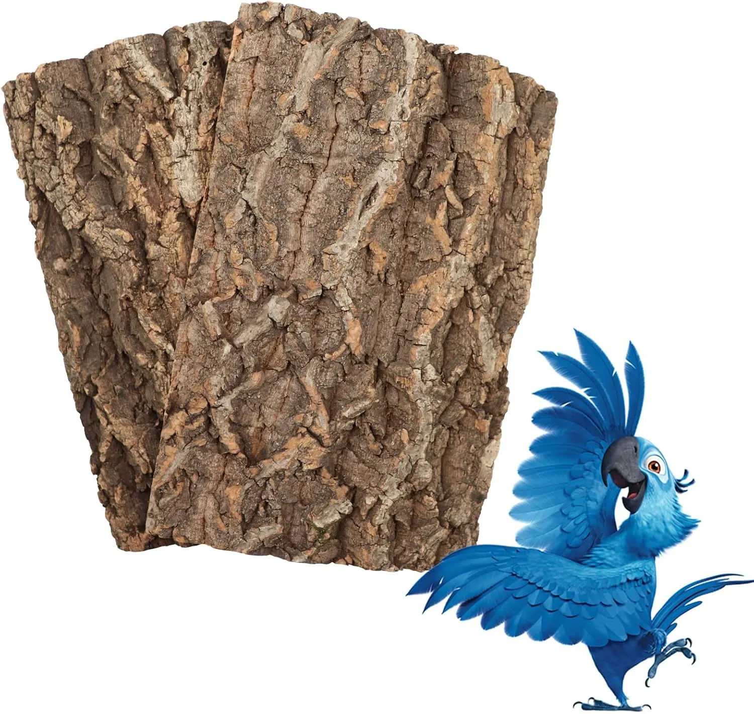 2 Pcs 12x8 Inch 100% Natural Cork Perch, Bird Seat Boards, Birdcage Decor Accessories, Natural Cork Backdrop, Bark Toy for Bird (Budgie, Parrot, Cockatiel, Hamster, Guinea Pig, Rat)