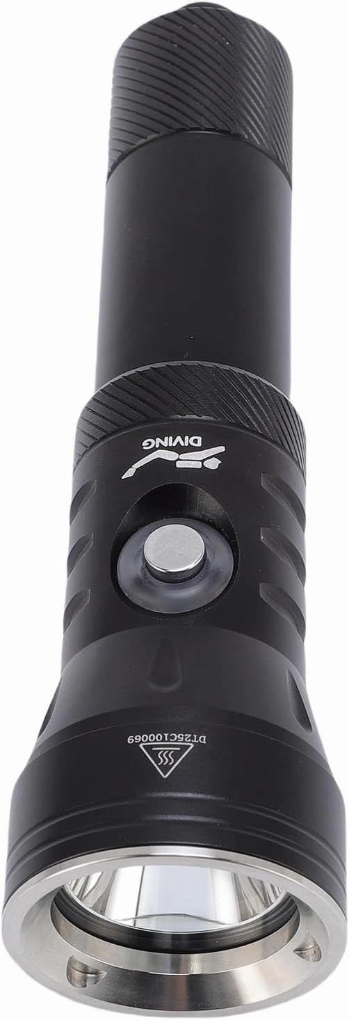 2000LM Underwater Flashlight, Rainproof 5 Modes 100M Underwater Aluminum Alloy Dive Torch with Power Indicator, Snorkeling Flashlight