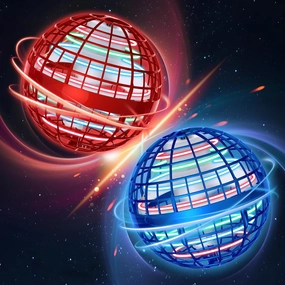 2025 Flying Orb Toy - Christmas Cool Novelty Gift Hover Galaxy Boomerang Hand Drone Magic Floating Ball Orbit Mini Outdoor Fidget Toy Stocking Stuffer for Kids Boys Girls Teens (Blue Red)