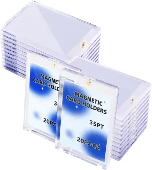 20ct 35PT Magnetic Acrylic Card Holders – Clear Trading Card Protectors for Sports, MTG, Baseball, and Collectible Game Cards (20)