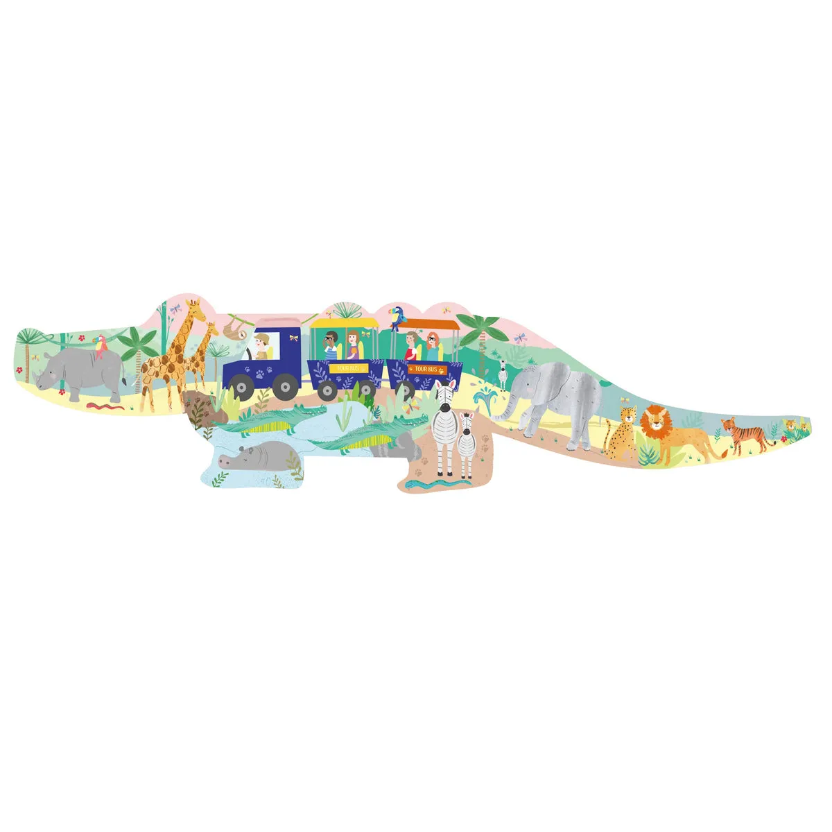20pc Aligator Shaped Safari Puzzle