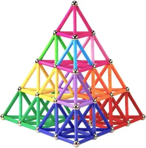 220PCS Magnetic Building Sticks Blocks, Magnet Educational Toys Magnetic Sticks Stacking Toys STEM Set, Non-Toxic Building Toy 3D Puzzle with Storage Bag