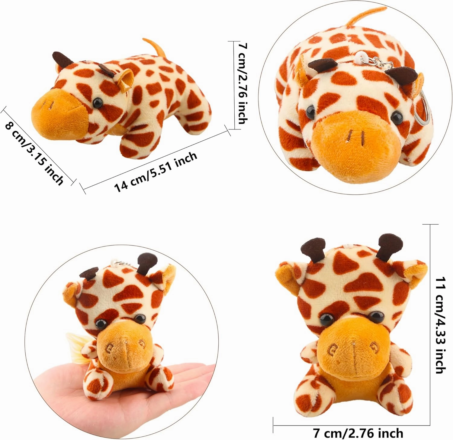 24 Pieces Mini Safari Stuffed Animals Toys Small Jungle Plush Animal Toy Set for Safari Jungle Zoo Themed Parties Baby Shower Birthday Children's Day Gift