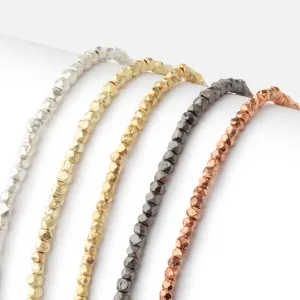 2.5mm Hand Cut Faceted Nugget Beads