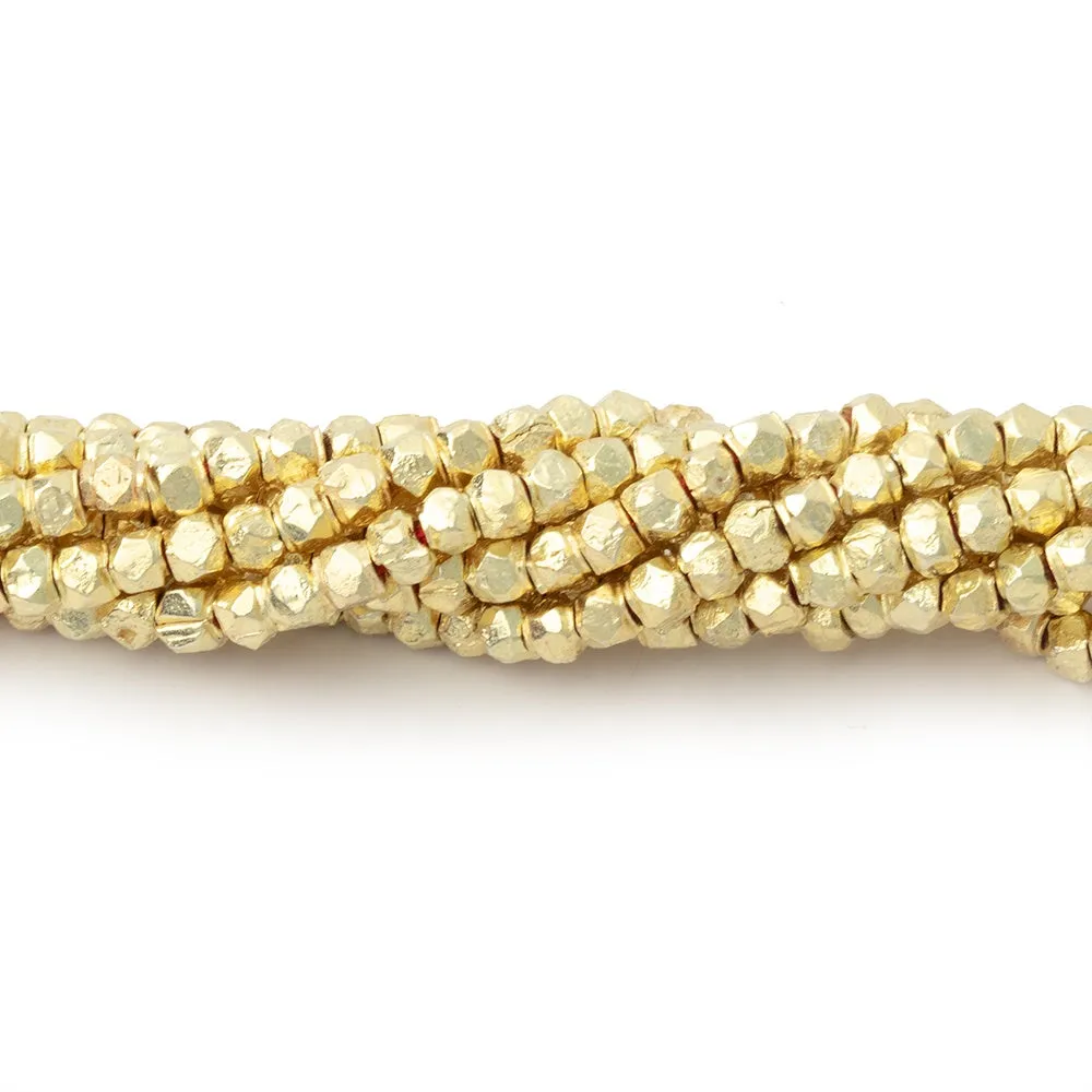 2.5mm Hand Cut Faceted Nugget Beads