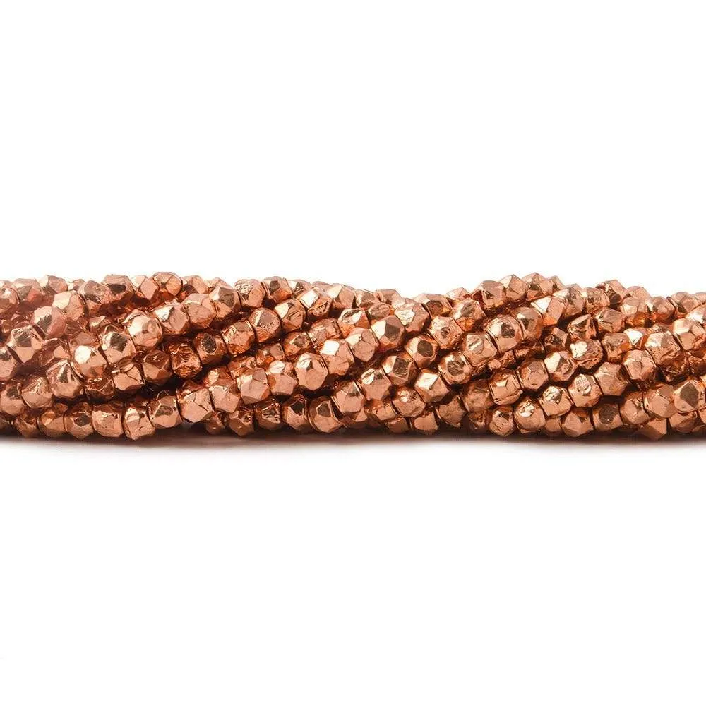 2.5mm Hand Cut Faceted Nugget Beads