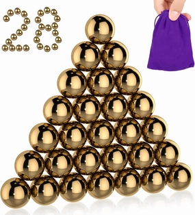 28Pcs Gold Sensory Fidget Magnet Toy, Educational Science Kit for Anxiety Relief, 20mm DIY Mutual Attraction Desk Balls for Kids Adults, Stocking Stuffers Gift for Party Favors Gift