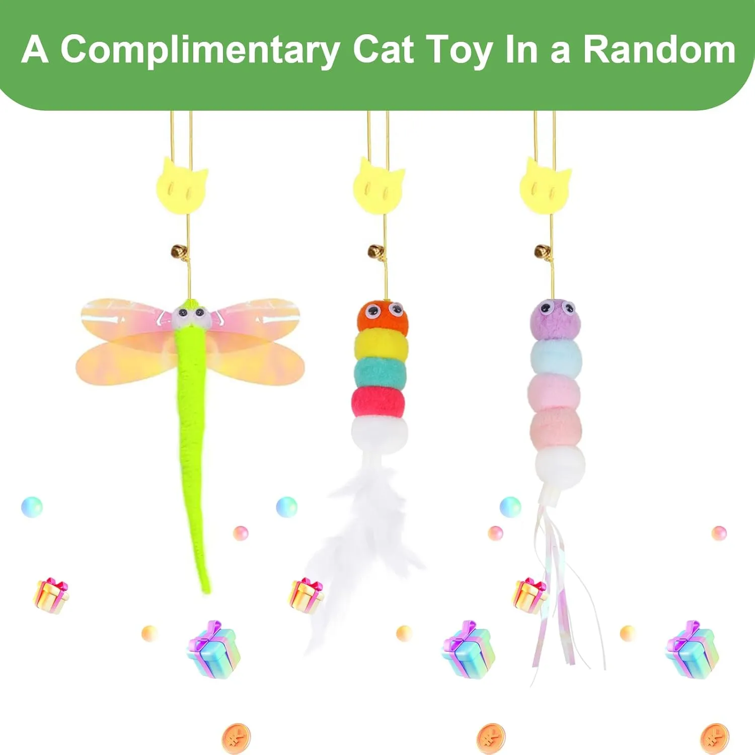 2Pack Magic Organ Cat Scratching Board Cat Accordion Toy Cat Scratching Post Ball Track, Kitten Fun Intelligence Physical Exercise Educational Toy Kitty Kurlz