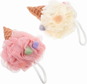 2pcs Ball Body Scrubbers Kid Bath Exfoliator Ice Cream Shower Sponge Baby Sponge for Bathing Body Exfoliating Mesh Infant Nylon Butter Bath Supplies Man