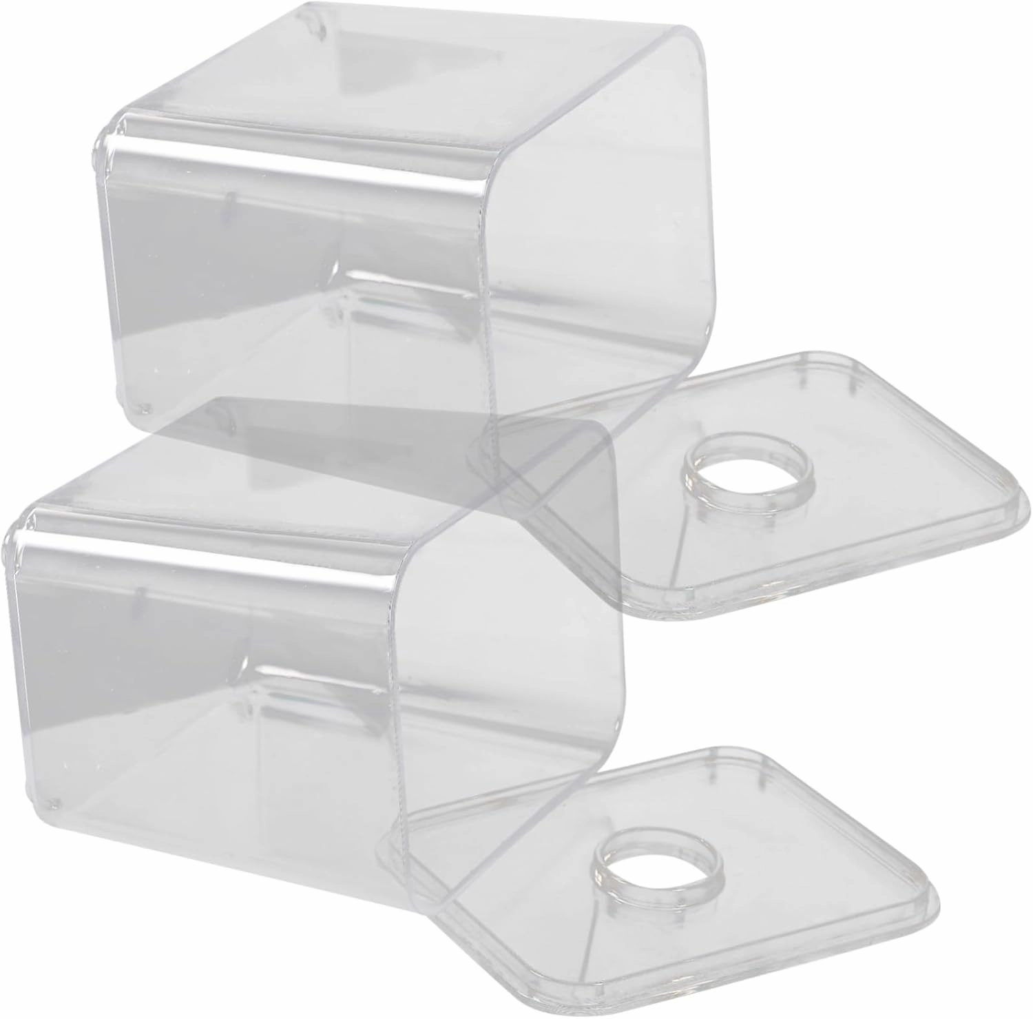 2Pcs Clear Cotton Swab Storage Box with Lid Compact Cotton Pad Dispenser Organizer for Makeup and Sundries Stackable Containers for Desktop and Bathroom Use