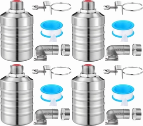3 Pack Water Float Valve 1/2" to 3/4'' Auto Shut off Water Tank Float Valve 304 Stainless Steel Fully Automatic Level Control for Pool, Livestock Troughs