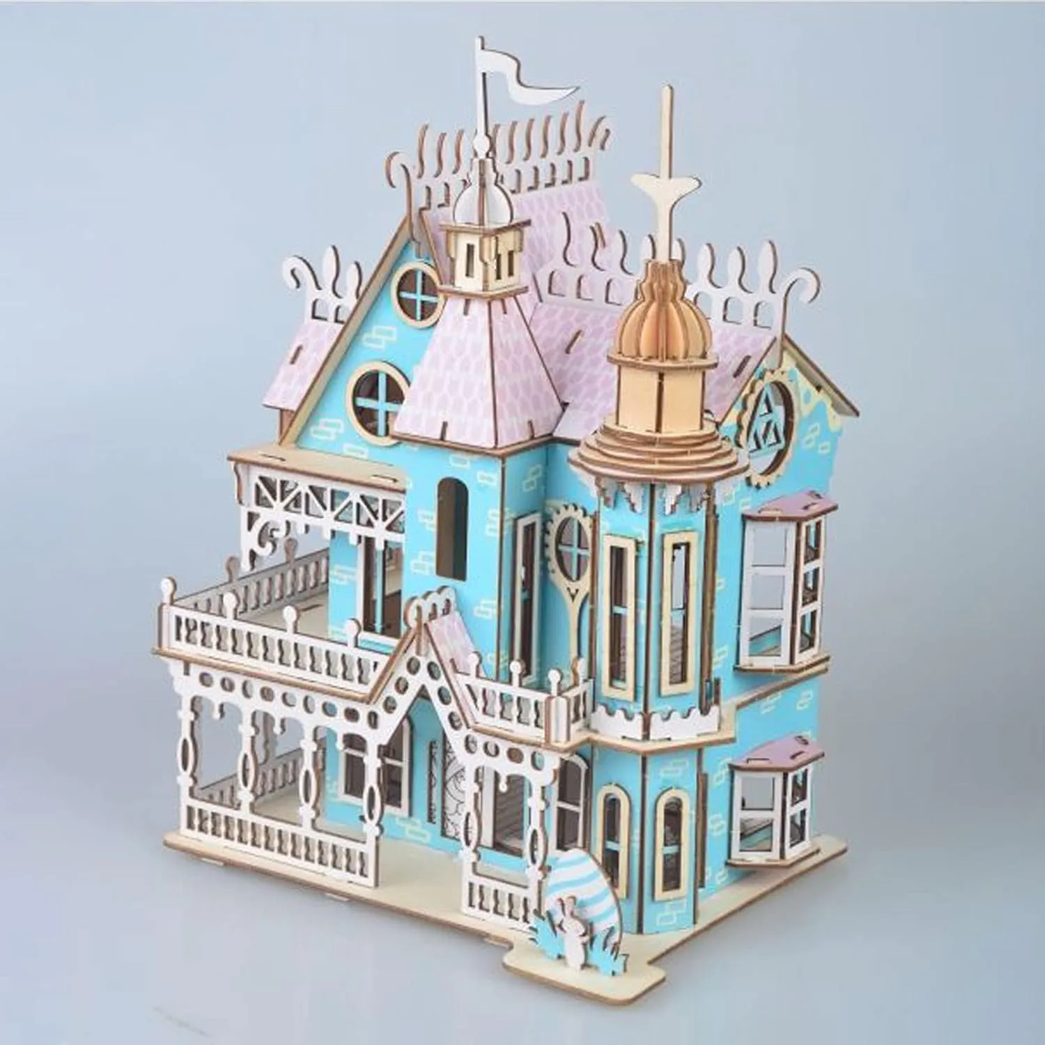 3D Puzzle Dollhouse for Kids, 3D Jigsaw Dollhouse Puzzle for Girls - Educational Paper Craft Toys for Game Xmas Birthday Easter Gifts, Easy to Assemble ，174pcs