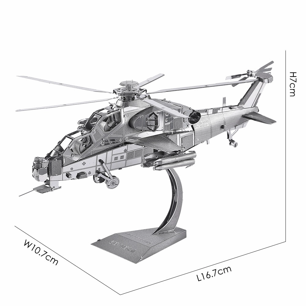 3D Metal Puzzle | Wuzhi 10 Helicopter | Educational Toys