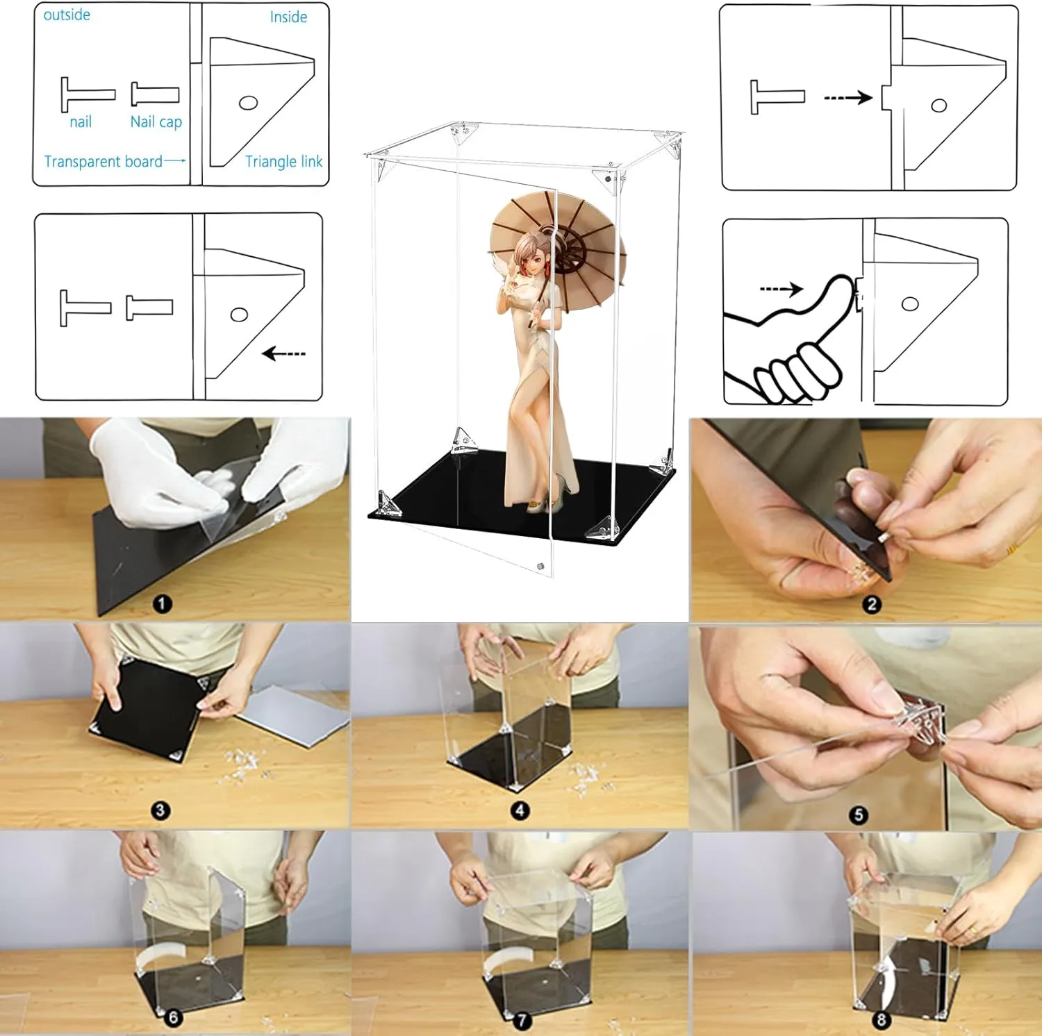 3mm Anti-Yellowing Acrylic Protector – Magnetic Closure, No Tools Assembly, Fits Signed Jerseys, Toys & Display Models, 25*25*40cm/10*10*16