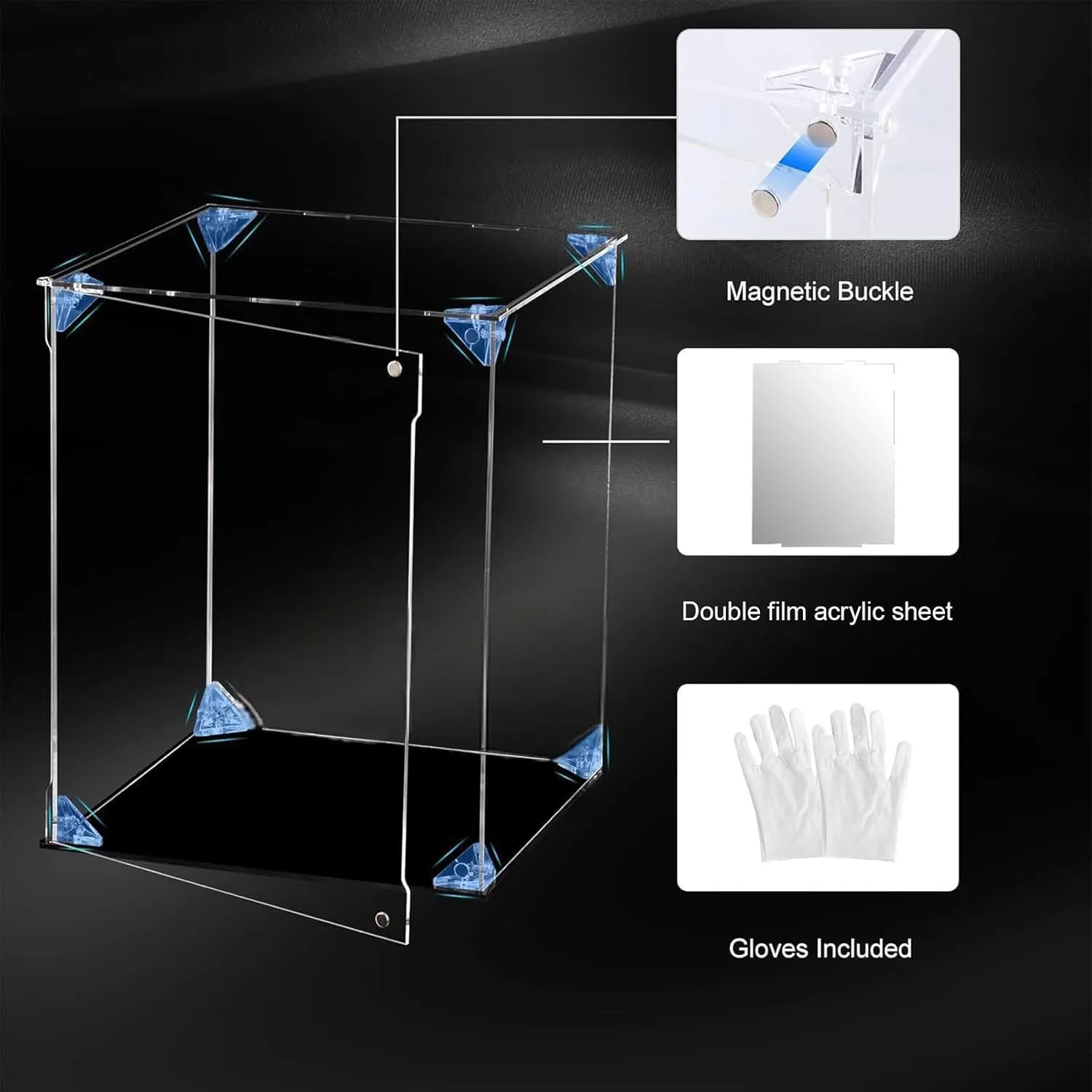 3mm Anti-Yellowing Acrylic Protector – Magnetic Closure, No Tools Assembly, Fits Signed Jerseys, Toys & Display Models, 25*25*40cm/10*10*16