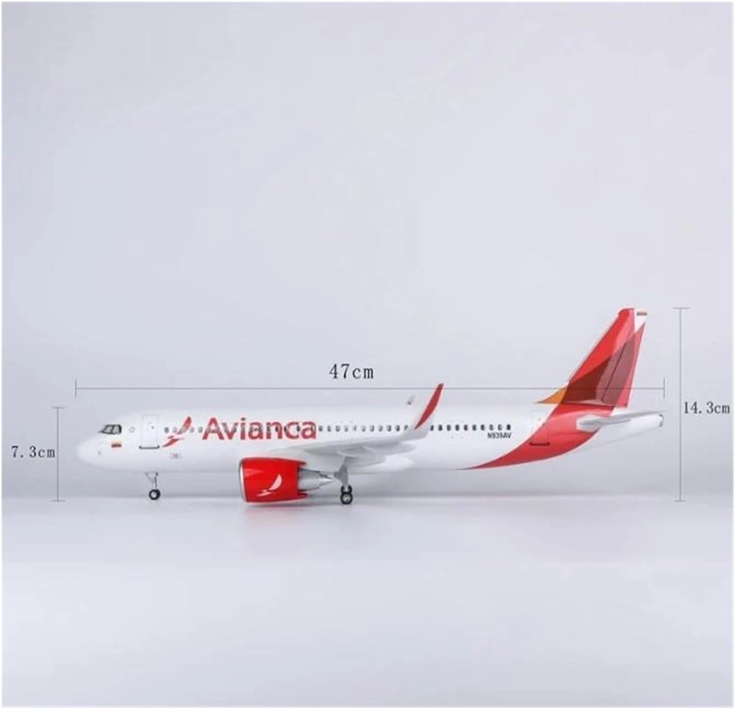 47CM for A320 Aircraft Model Columbia Airbus Resin Die-cast Airplane with Lights and Wheels Collected by Aviation(with Light)
