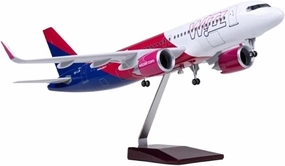 47CM for A320 NEO Wizz Airplane Light with Wheel Landing Gear Diecast Resin Airplanes Decoration Home Plane Model(No lamp)