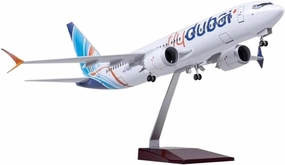 47CM for Model B737 MAX Dubai Resin Airplane Model Collected by Aviation Static Display Aircraft Model Desktop Display(No Light)