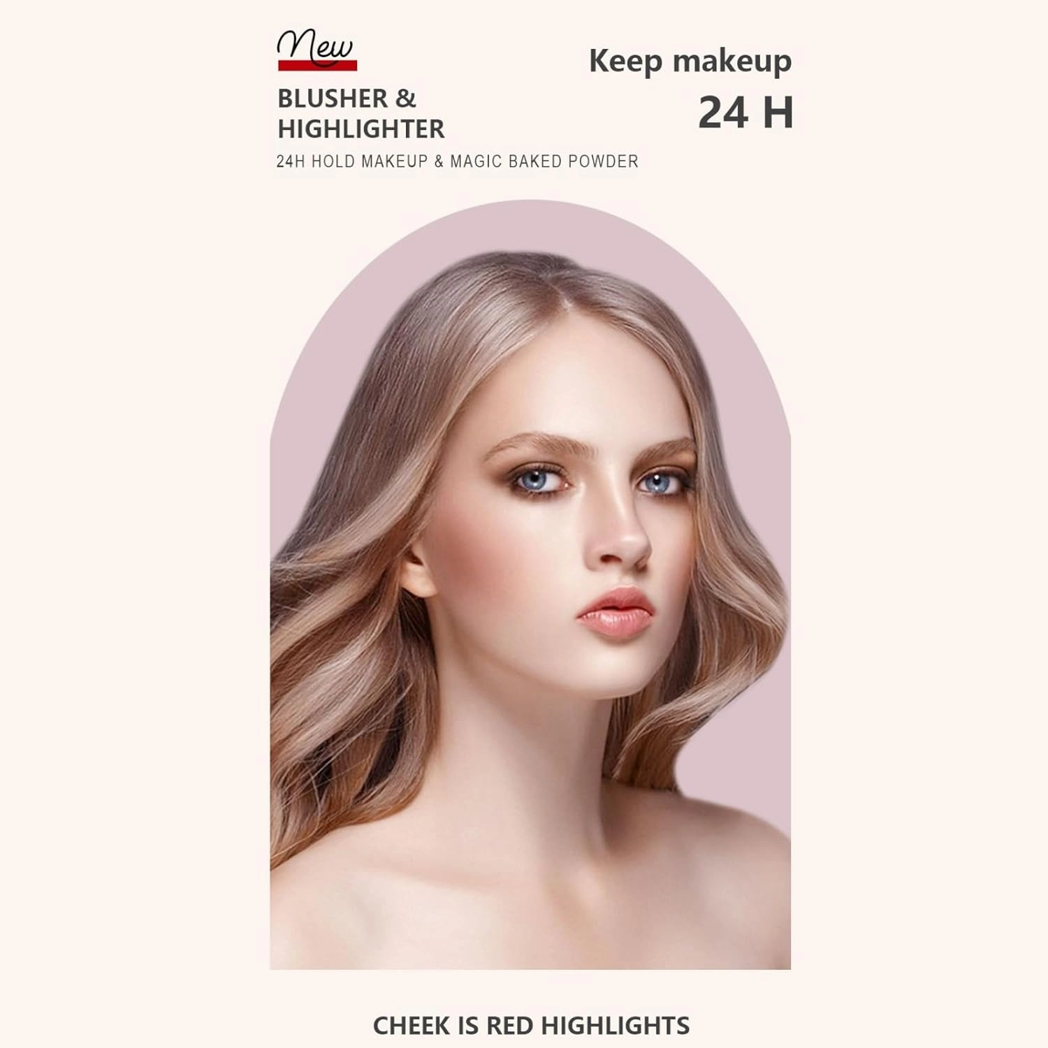 4-in-1 Sculpting Blush Palette - Natural Highlight & Contour Powder, 24H Breathable Wear (#01)