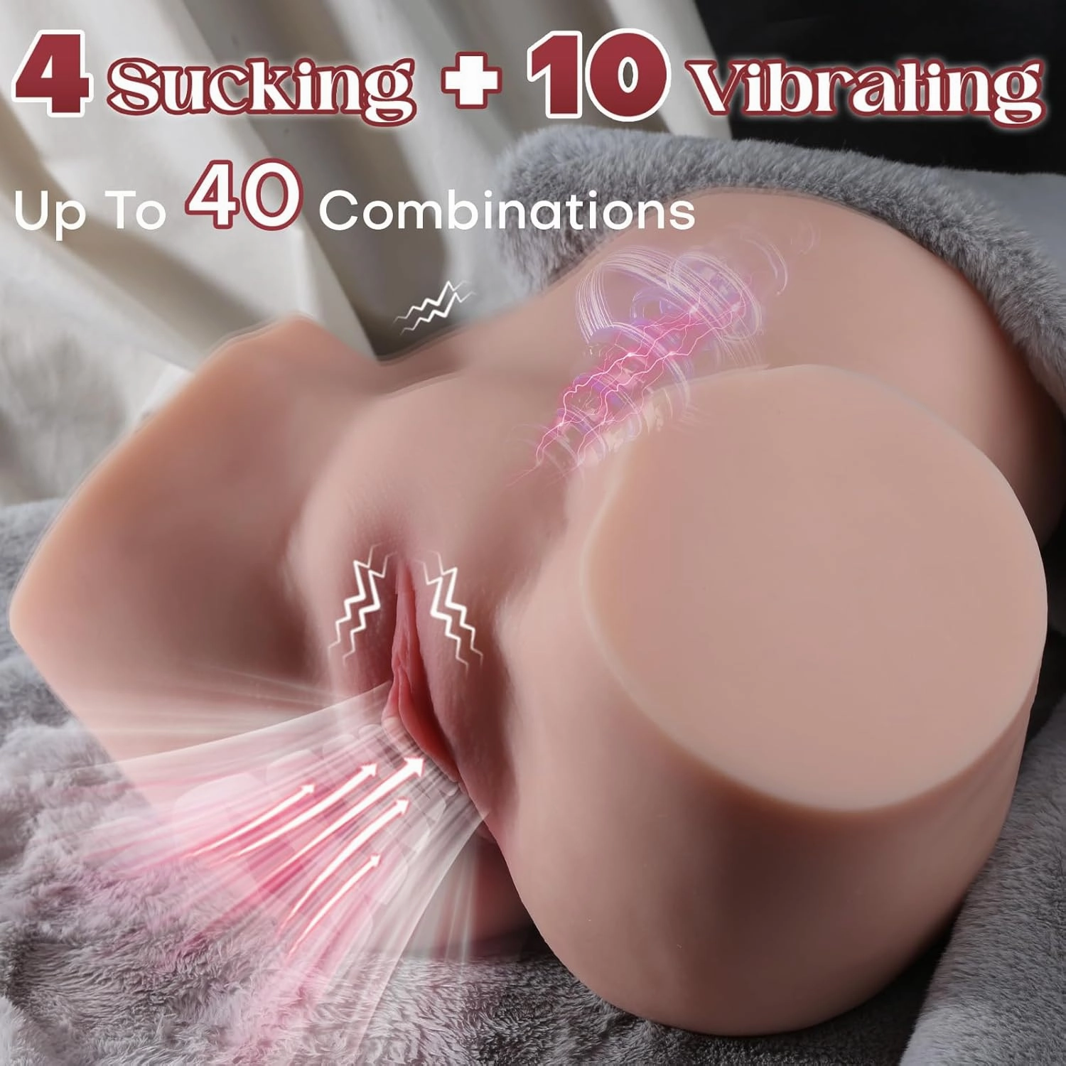 4 Sucking & 10 Vibrating Sex Doll for Men, Automatic Male Masturbator with Two Ultra Powerful Motors and 3D Vagina Channel, Realistic Pussy Ass Male Sex Toy for Men Masturbation Muñeca Sexual 9.5 LB