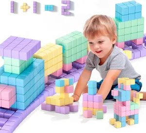 50 PCS Magnetic Block, 1 Inch Toddler Magnetic Building Cubes, Montessori Toys for Kids 3 , STEM Sensory Autism Toys, Christmas Birthday Gift for Boys and Girls