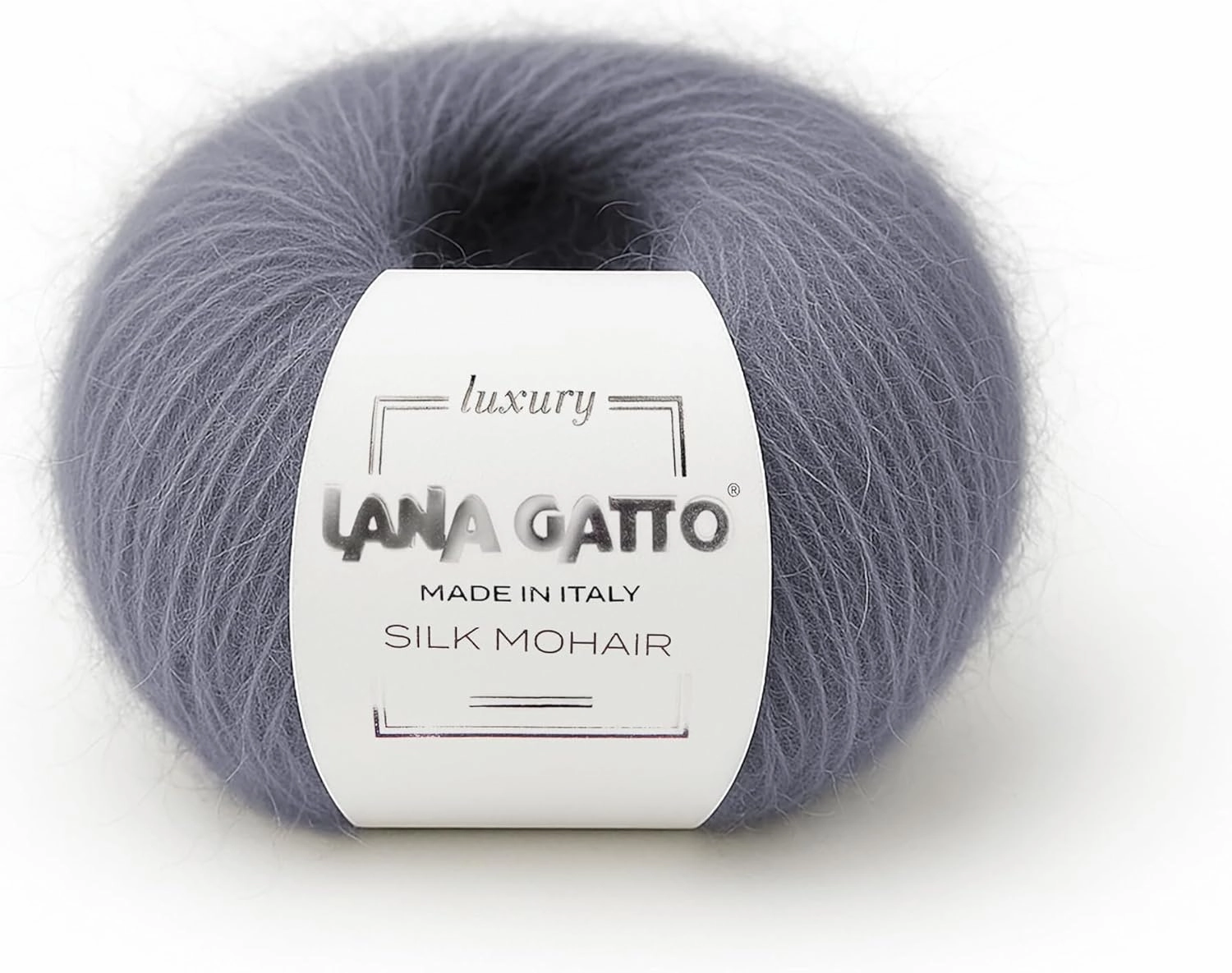 5 Skeins, Silk Mohair Luxury Yarns, Premium and Soft Blend for Knitting and Crocheting, Made in Italy (Gray - 30480, 5)