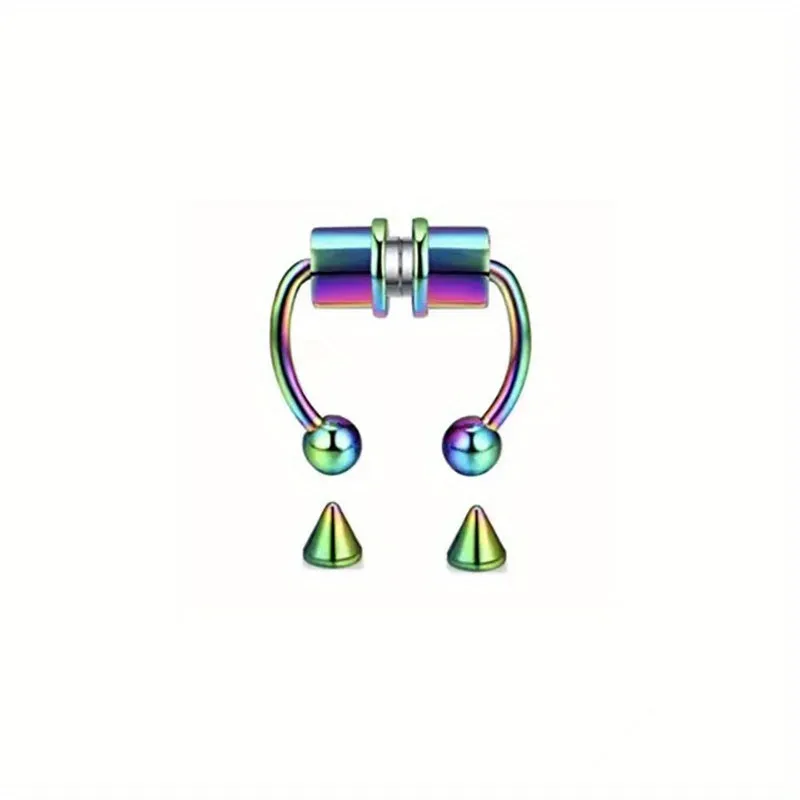 5pcs Stainless Steel Magnetic Septum Nose Ring Body Jewelry For Men