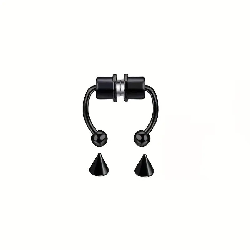 5pcs Stainless Steel Magnetic Septum Nose Ring Body Jewelry For Men