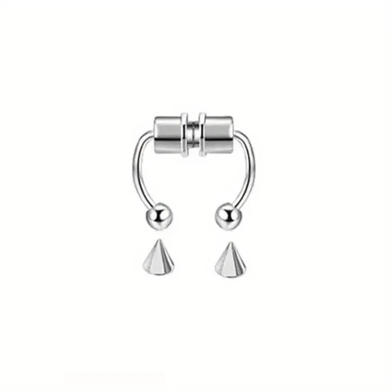 5pcs Stainless Steel Magnetic Septum Nose Ring Body Jewelry For Men
