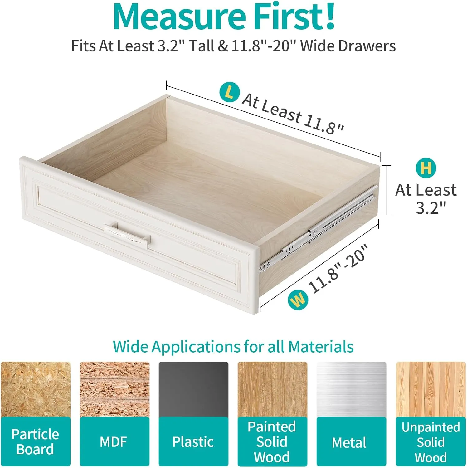 8 Pack Drawer Dividers Organizer, Adjustable 3.2" High Expandable from 11.8-20" Kitchen Stackable Drawer Organizer, Clear Plastic Drawers Separators, Kitchen and Office Storage