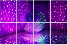 8 Pack Art Acoustic Panels Disco ball reflecting violet light dark hall for discos Self-Adhesive Acoustic Wall Panels Sound Absorbing Panel Wall Decore for Recording Studio, Office, Moms