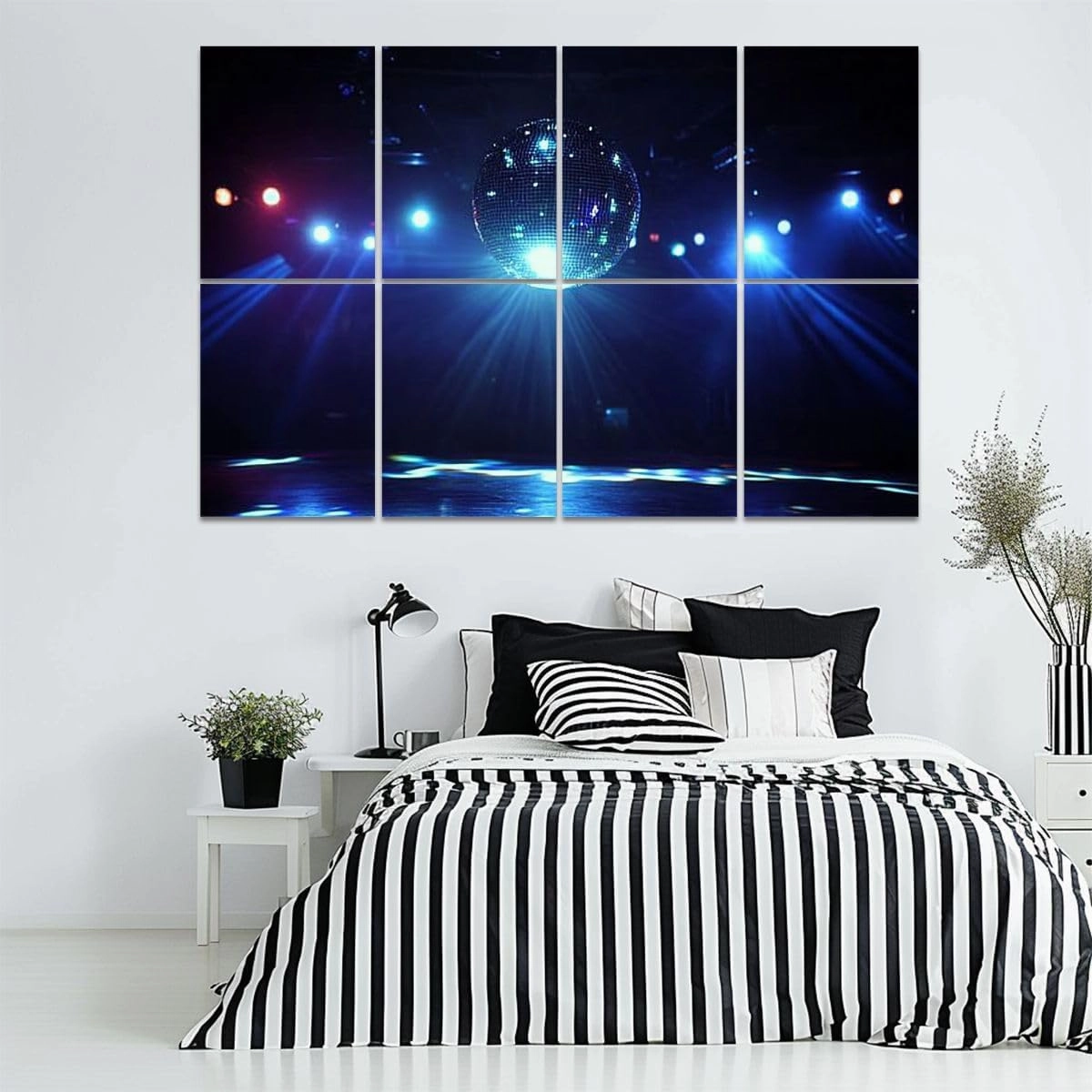 8 Pack Art Acoustic Panels Disco Ball Self-Adhesive Acoustic Wall Panels Sound Absorbing Panel Wall Decore for Recording Studio, Office, Moms