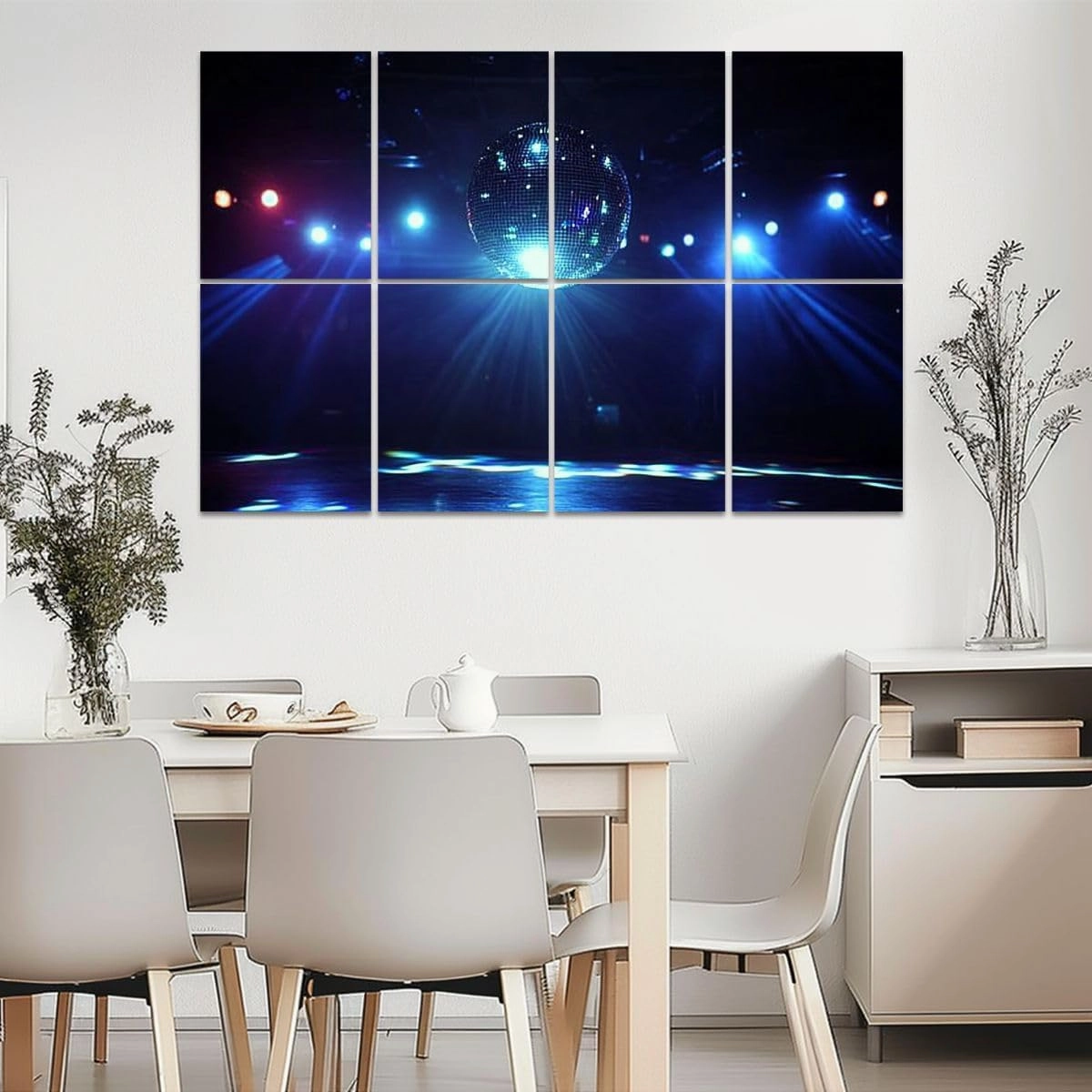 8 Pack Art Acoustic Panels Disco Ball Self-Adhesive Acoustic Wall Panels Sound Absorbing Panel Wall Decore for Recording Studio, Office, Moms