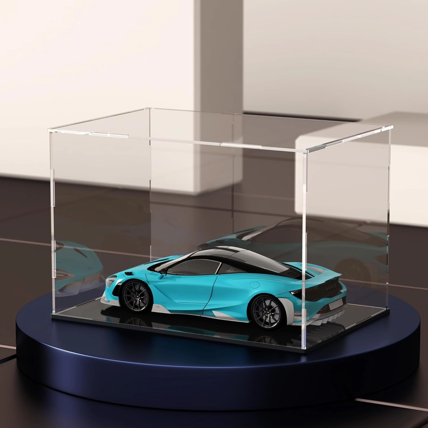 Acrylic Display Case with Ball Stand for Full Size Soccers, Versatile Clear Acrylic Display Box for Sport Souvenirs Showcase