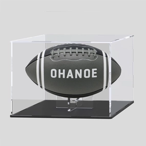Acrylic Display Case with Ball Stand for Full Size Soccers, Versatile Clear Acrylic Display Box for Sport Souvenirs Showcase