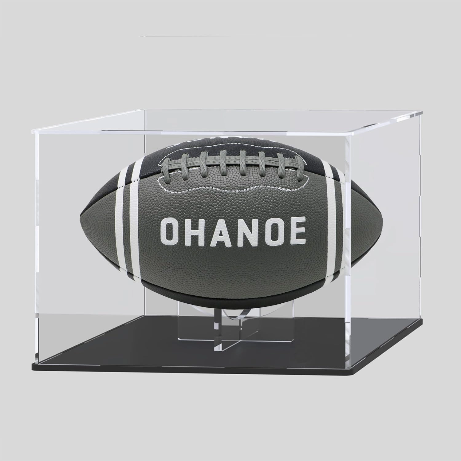 Acrylic Display Case with Ball Stand for Full Size Soccers, Versatile Clear Acrylic Display Box for Sport Souvenirs Showcase