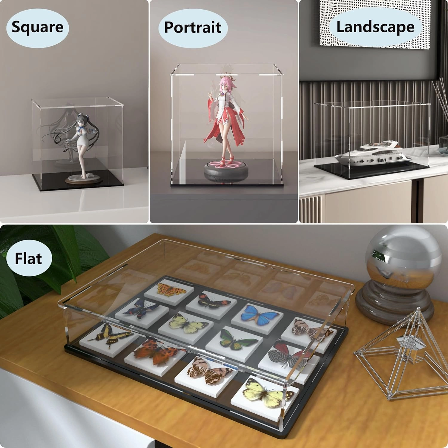 Acrylic Display Case with Ball Stand for Full Size Soccers, Versatile Clear Acrylic Display Box for Sport Souvenirs Showcase