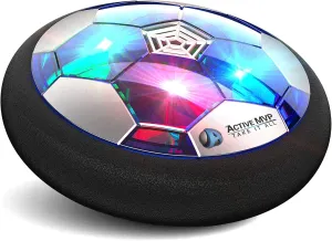 ActiveMVP Kids Toys Hover Soccer Ball Rechargeable - Indoor LED Light Up Air Power Kick Disc Fun Game - Rainy Day Time Killer - No AA Battery Needed - Gift for Boys Girls Age 3 4 5 6 7 8 9 10 11-16
