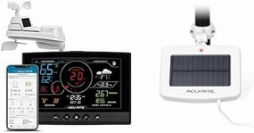 AcuRite Iris (5-in-1) Home Weather Station with Solar Power Pack and Direct-to-Wi-Fi Wireless Display for Remote Monitoring Indoor/Outdoor Temperature, Humidity, Rainfall, and Wind Speed/Direction