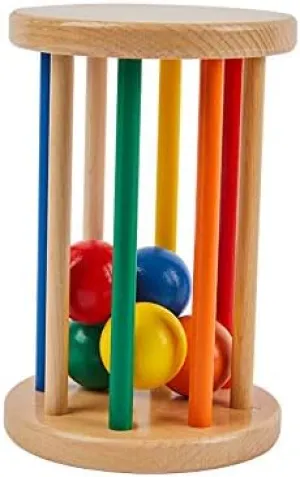 Adena Montessori Baby Cylinder with Beads for Babies 6-12 Months,Early Child Development Learning Material,Montessori Preschool Learning Toys