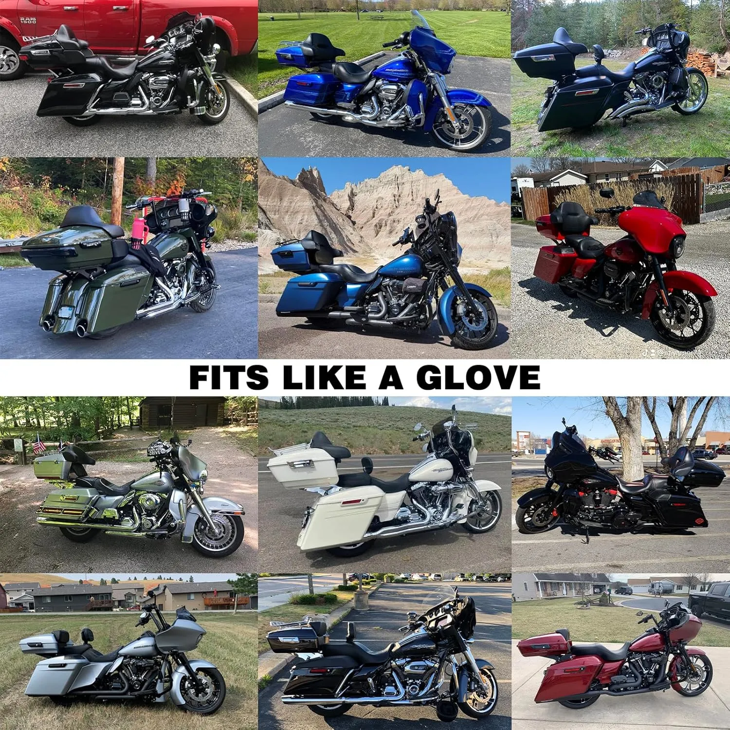 Advanblack King Tour Pack, Black Mount Bracket & Top Luggage Rack Fit for 2009-Later Harley Touring, Road Glide, Street Glide Special, Road King, Electra Glide