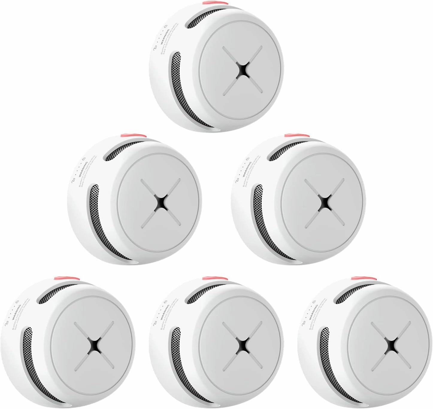 AEGISLINK Smoke Detector 10-Year Battery with Test/Silence Button, Fire Alarm with Photoelectric Sensor, Low Battery Warning, S500 (Independent, 6-Pack)