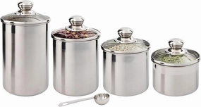 Airtight Food Storage Containers with Lids - Clear See-Thru Glass Top - Canisters Sets for the Kitchen Pantry Organization, Coffee, Dry Food, Tea, Sugar, Cereal & Pantry Storage (4 Piece Small)
